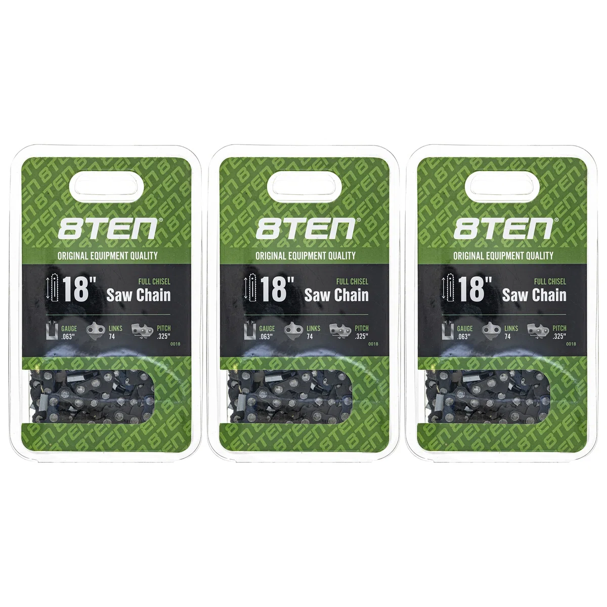 Chainsaw Chain 18 Inch .063 .325 74DL For Stihl Husqvarna Solo 591104274 501841774 H2874 36390050074 | 3-PACK