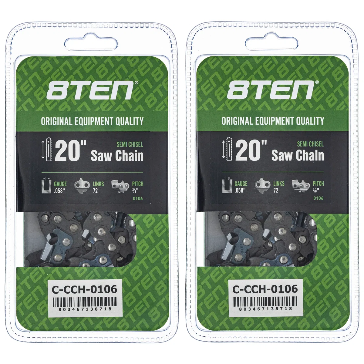 Chainsaw Chain 20 Inch .050 3/8 72DL For Makita Husqvarna 73EXL072G 581626972 591152572 501842872 | 2-PACK
