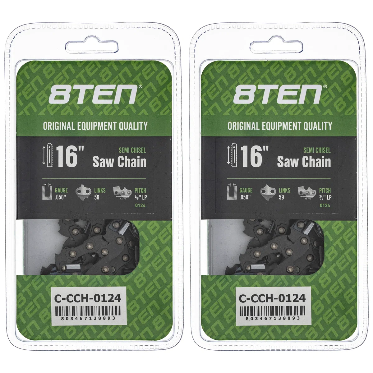 Chainsaw Chain 16 Inch .050 3/8 LP 59DL For Homelite 91VXL059G H3759 63PM359E 36360050059 | 2-PACK