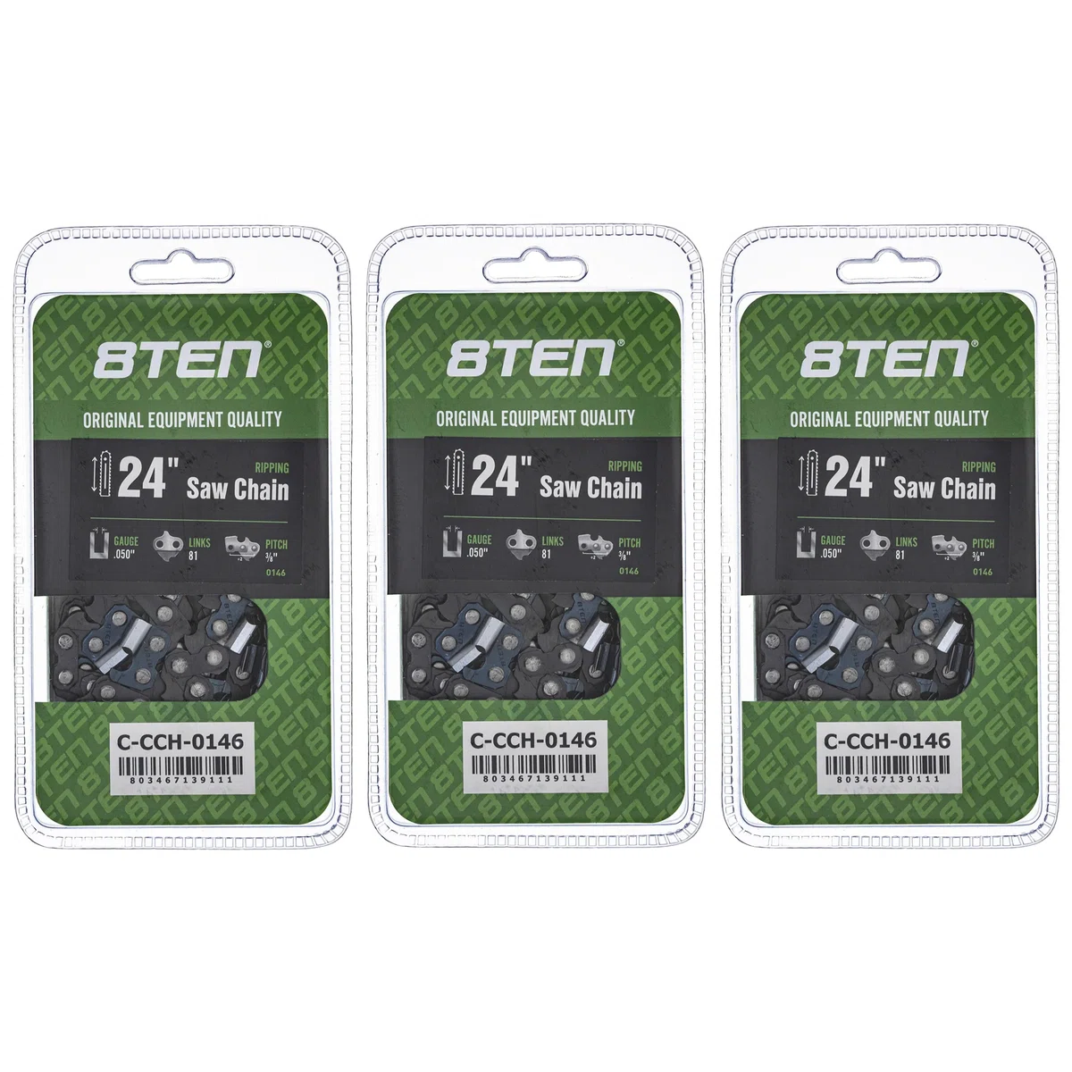 Chainsaw Chain 24 Inch .050 3/8 81DL For Homelite Echo Tanaka 72LPX081G 72LGX081G 72LPX81CQ | 3-PACK