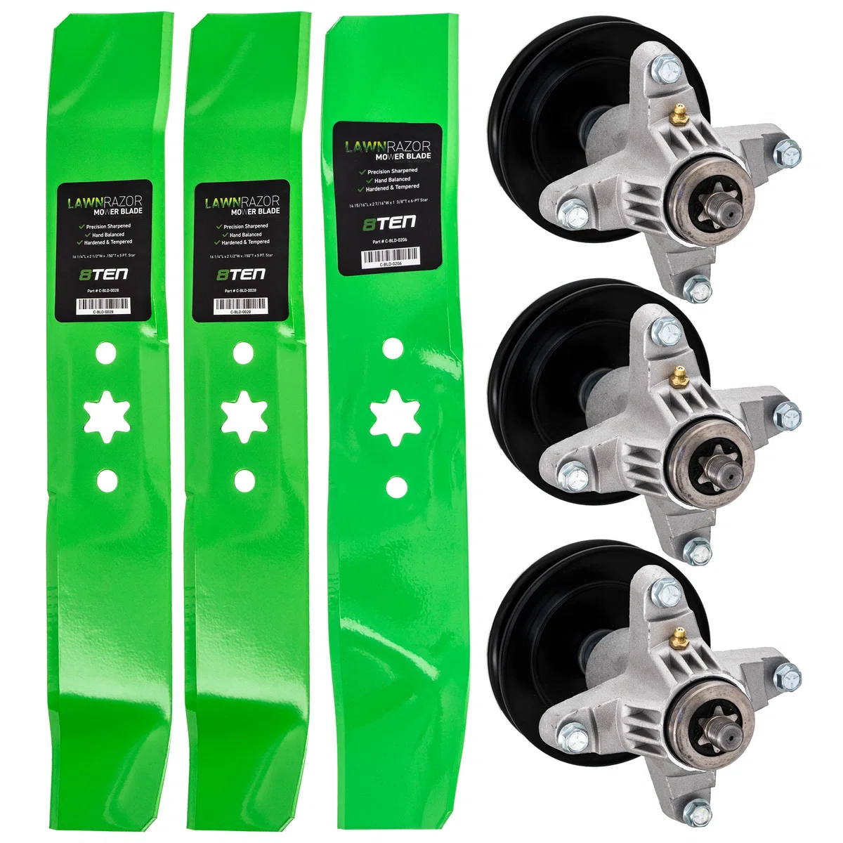 Mower Blades & Deck Spindles Kit For Columbia MK1005354