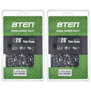 Semi Chisel Chainsaw Chain 28 Inch .050 3/8 92DL for McCulloch 2 Pack
