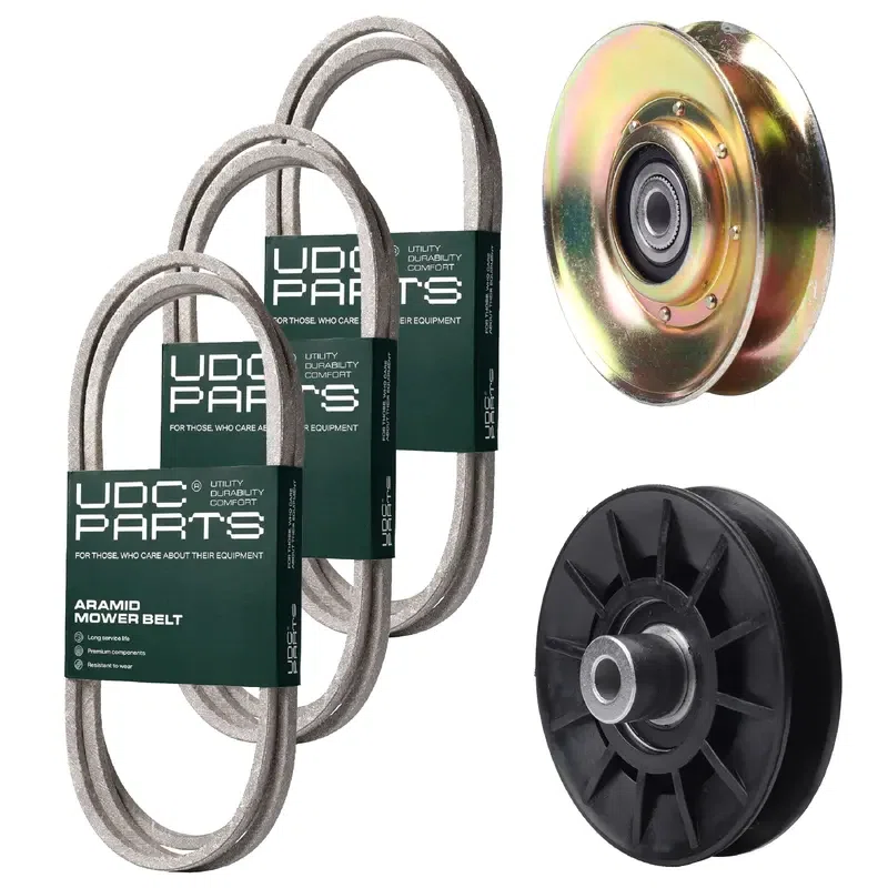UDC Parts Mower Kit / Belt 130969 + Belt 138255 + Belt 194346 + Pulley 127783 + Pulley 532194326 / Fits Husqvarna LTH151