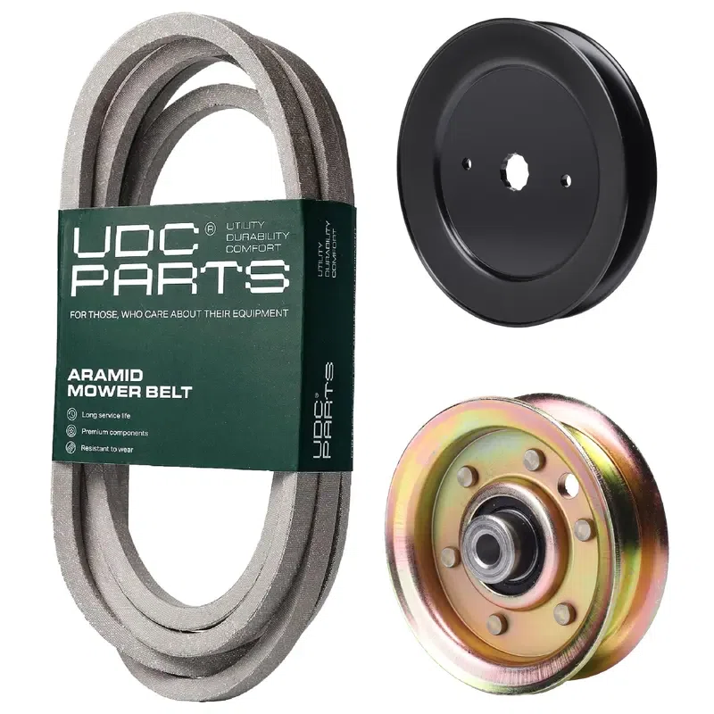 UDC Parts Mower Kit / Belt 539109243 + Pulley 129861 + Pulley 173437 / Fits Husqvarna LTH1542