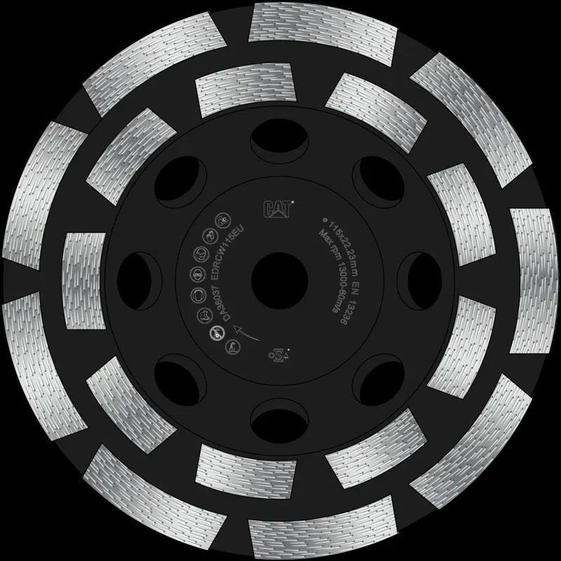 Cat 800 Expert Double Row 30 /40 Mesh Grit Diamond Grinder 5/8" 11 Thread 5" - 125mm