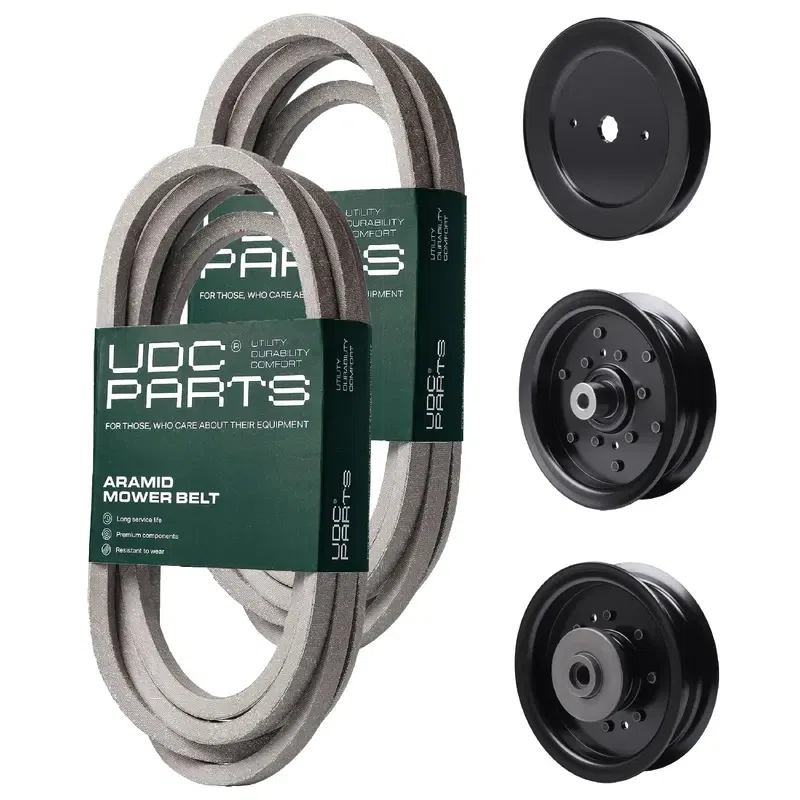 UDC Parts Mower Kit / Belt 539114557 + Belt 539117245 + Pulley 129861 + Pulley 532196106 + Pulley 532196104 / Fits Husqvarna LSZ4622 LSZ5422 LSZ5424 RZ4619 RZ4620 RZ5422 RZ5424