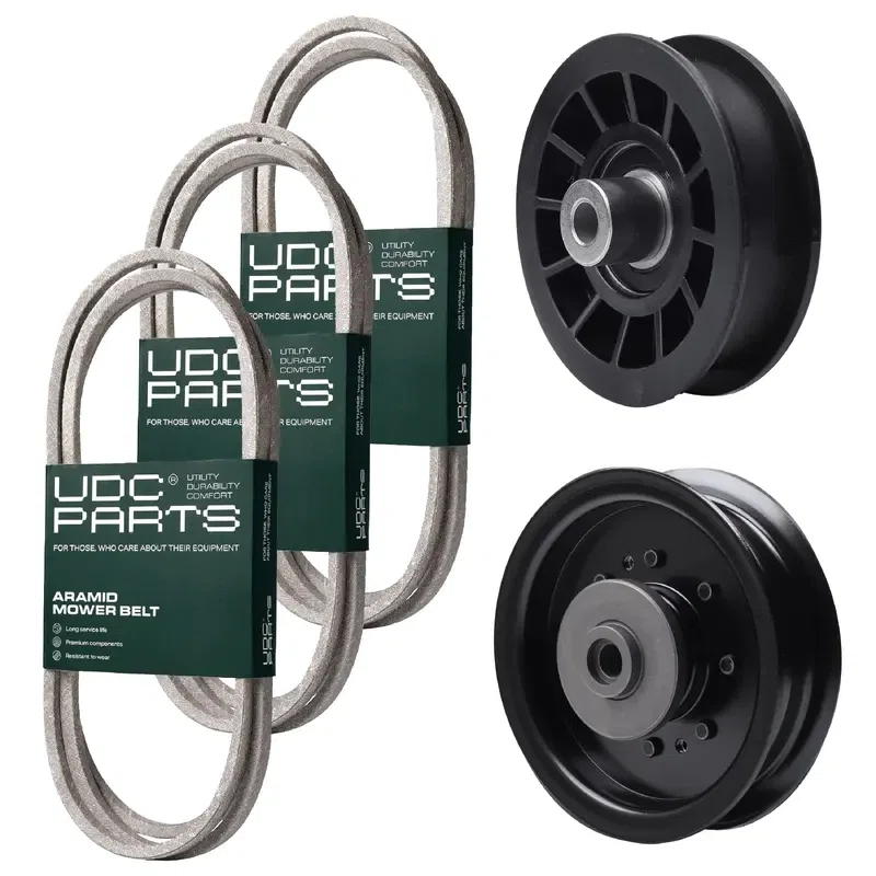 UDC Parts Mower Kit / Belt 130969 + Belt 140218 + Belt 405143 + Pulley 532196104 + Pulley 532194327 / Fits Husqvarna YTH220 Twin