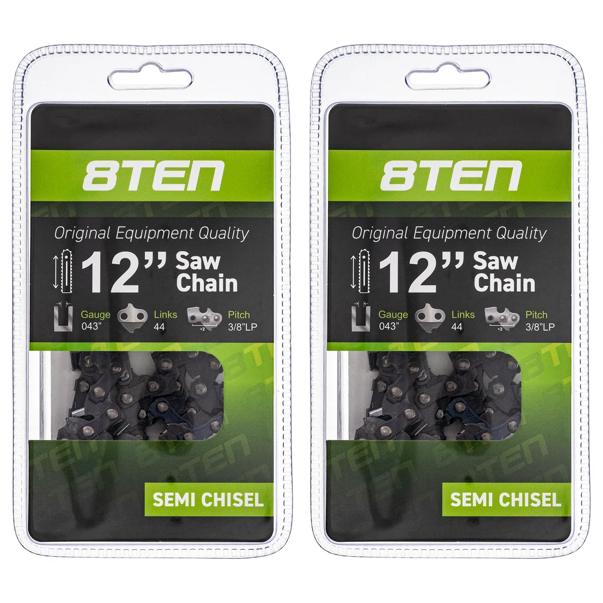 Chainsaw Chain 12 Inch .043 3/8 44DL For Stihl Echo Homelite 90PX44CQ 36100050044 H3844 61PMM344E | 2-PACK