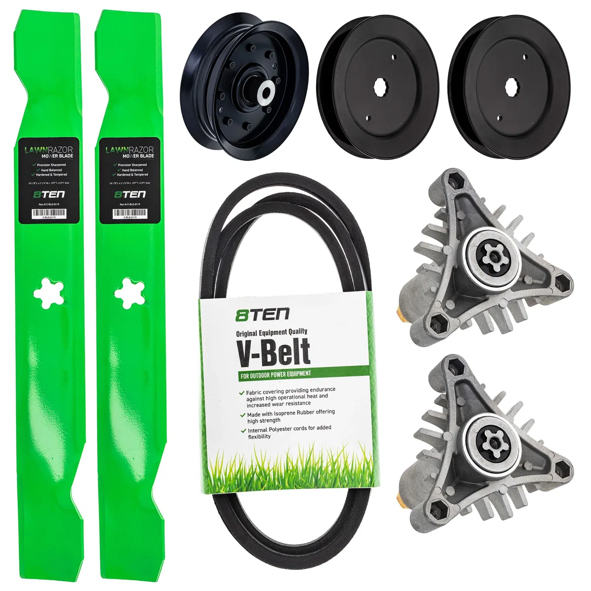 Blade Spindle Belt Pulley Idler Deck Kit For AYP Roper Husqvarna MK1010118