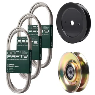 UDC Parts Mower Kit / Belt 130969 + Belt 138255 + Belt 140218 + Pulley 127783 + Pulley 129861 / Fits Husqvarna YTH180