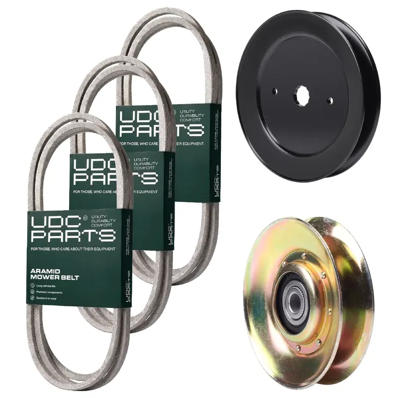 UDC Parts Mower Kit / Belt 130969 + Belt 138255 + Belt 140218 + Pulley 127783 + Pulley 129861 / Fits Husqvarna YTH180