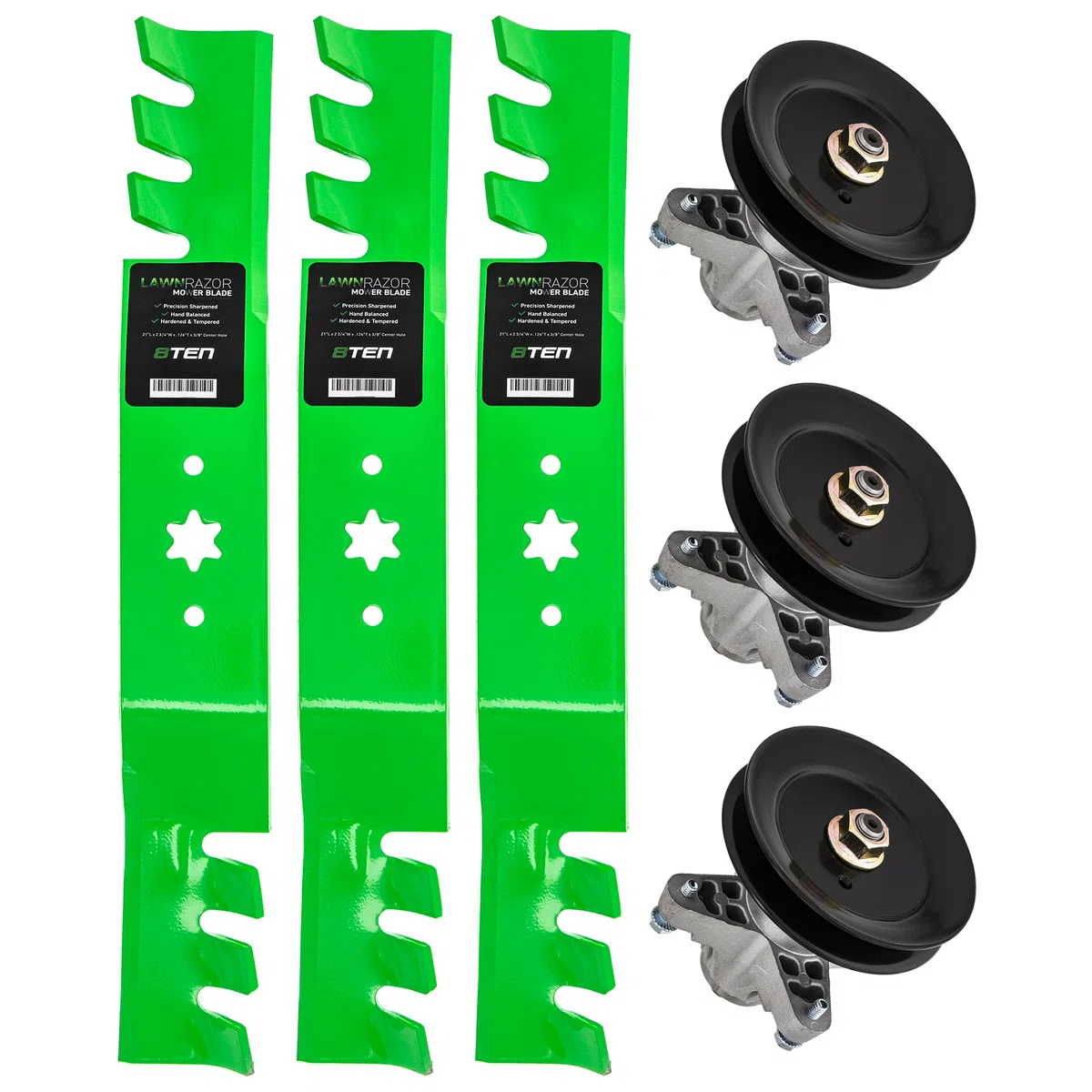 Deck Spindles & Mulching Blades Kit For Cub Cadet Troy-Bilt Columbia MK1002276