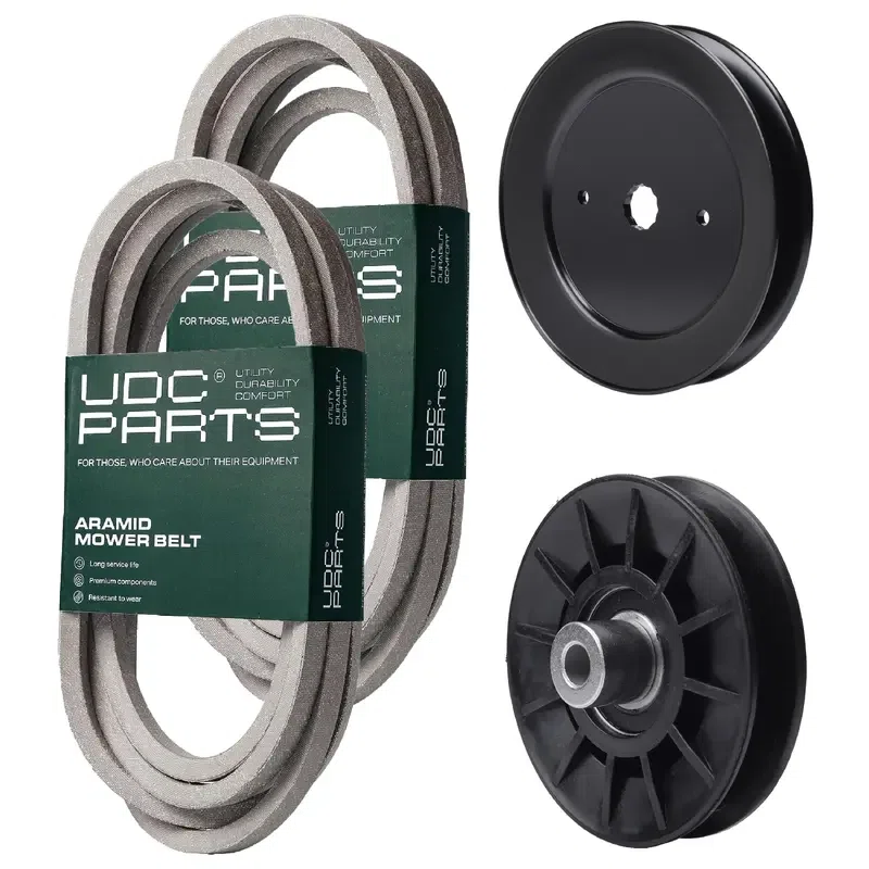 UDC Parts Mower Kit / Belt 196103 + Belt 197242 + Pulley 129861 + Pulley 532194326 / Fits Husqvarna GTH260 GTH260 XP GTH264T YTH24V48