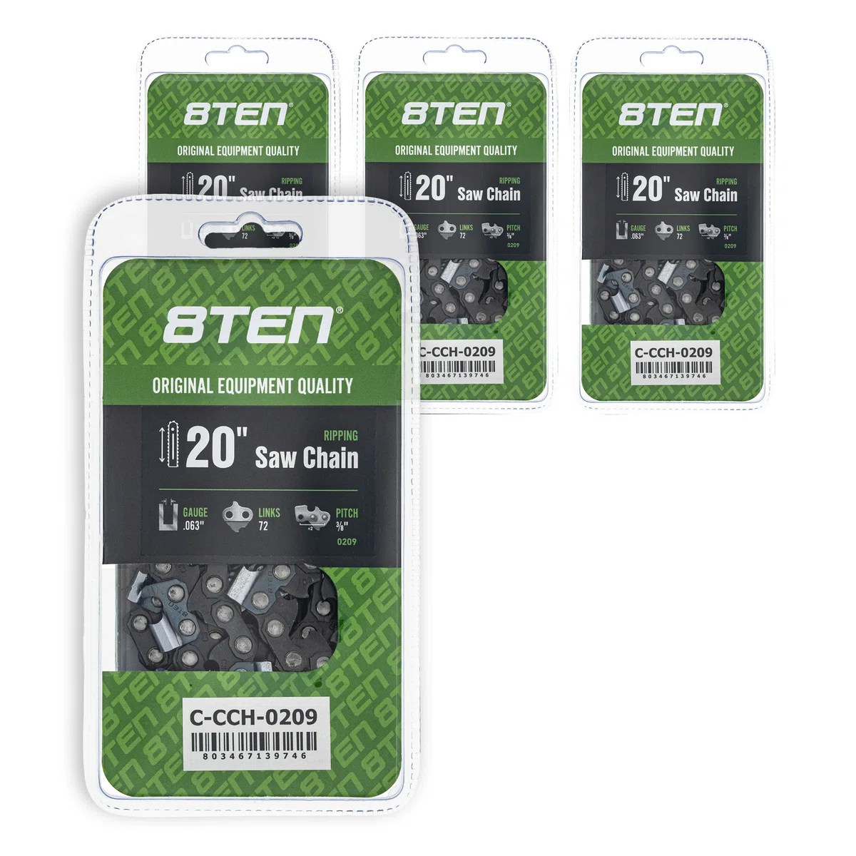 Chainsaw Chain 20 Inch .063 3/8 72DL For Stihl Dolmar Makita 75LPX072G 75EXL072G 36RS372E H50S72 | 4-PACK