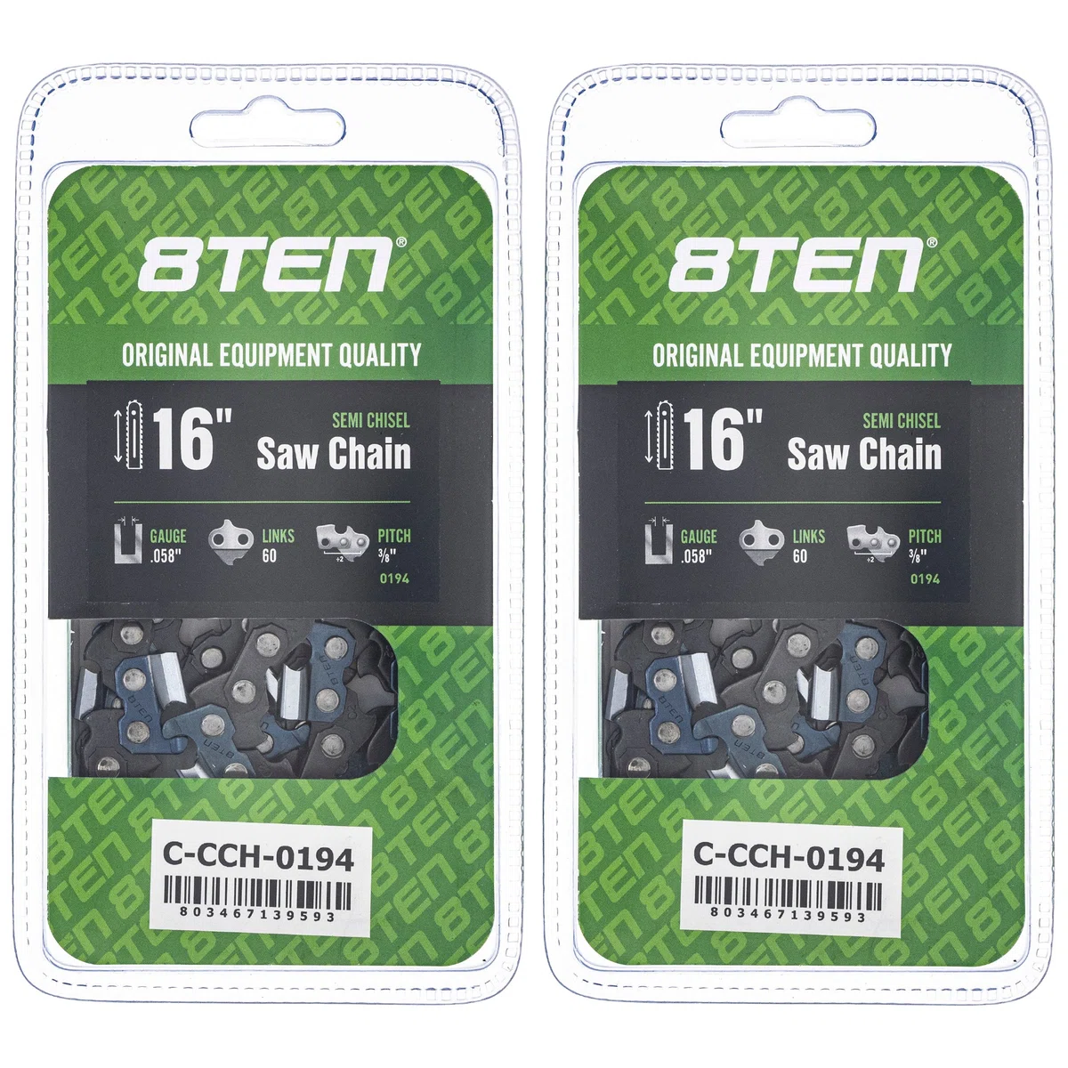 Chainsaw Chain 16 Inch .058 3/8 60DL For Pioneer Makita 73LPX060G 501842860 581626960 73EXL060G P60 | 2-PACK