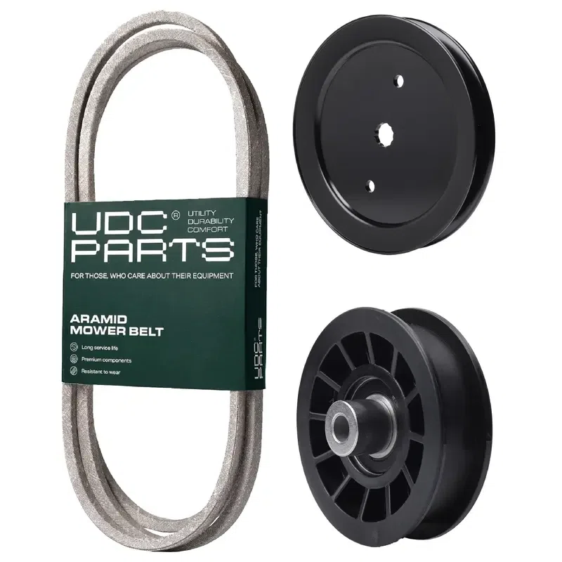UDC Parts Mower Kit / Belt 197253 + Pulley 195945 + Pulley 532194327 / Fits Poulan Pro PB175A42LT PB175A46 PB185A42 PB185A46LT PB18VA46 PB195A46LT PB195H42LT PB195H42LTX PB19H42YT PB20A42LT PB20A46