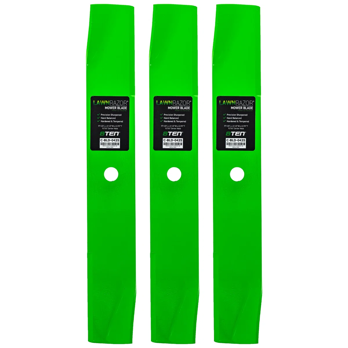 LawnRAZOR Medium Lift Blade For John Deere M76461 AM106634 | 3-PACK