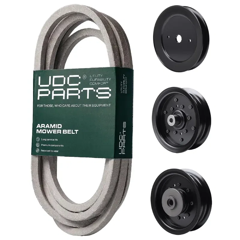 UDC Parts Mower Kit / Belt 539117245 + Pulley 129861 + Pulley 532196106 + Pulley 532196104 / Fits Husqvarna LSZ4622 LSZ5422 LSZ5424 RZ4619 RZ4620 RZ5422 RZ5424