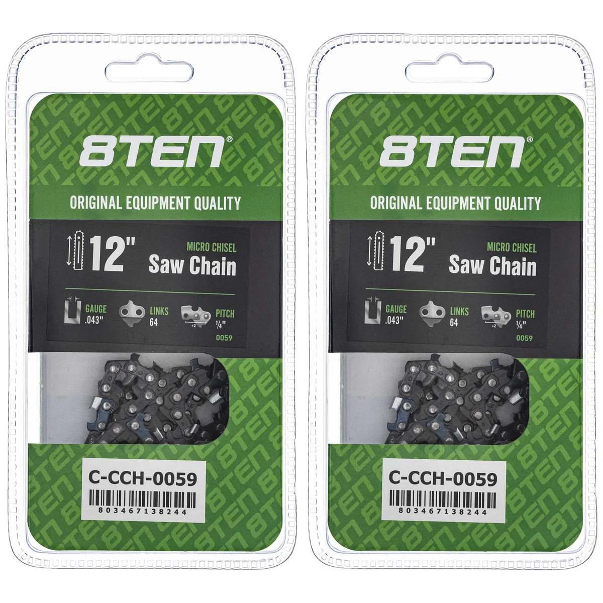 Chainsaw Chain 12 Inch .043 1/4 64DL For Stihl 36700050064 71PM364 | 2-PACK