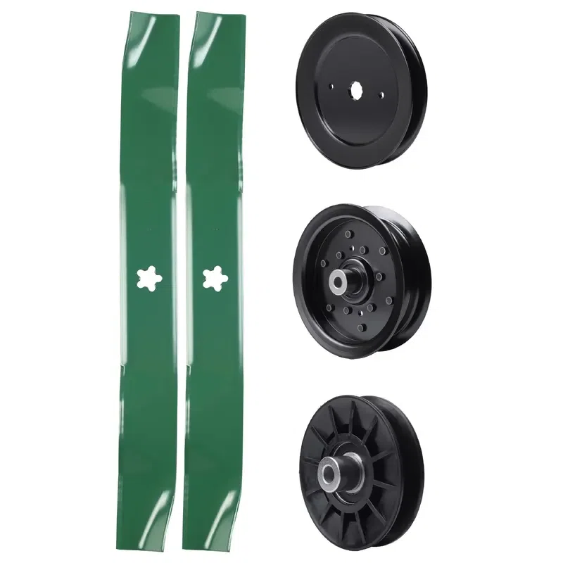 UDC Parts Mower Kit / Pulley 129861 + Pulley 532194326 + Pulley 532196106 + 2 Pack Blades 134149 / Fits Jonsered LT2218A2 LT2226A2 LT2742A2