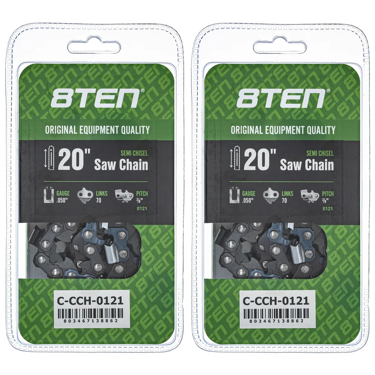 Chainsaw Chain 20 Inch .050 3/8 70DL For Makita Lombard Echo 72LPX070G 72LGX070G 72LPX70CQ 72EXL070G | 2-PACK