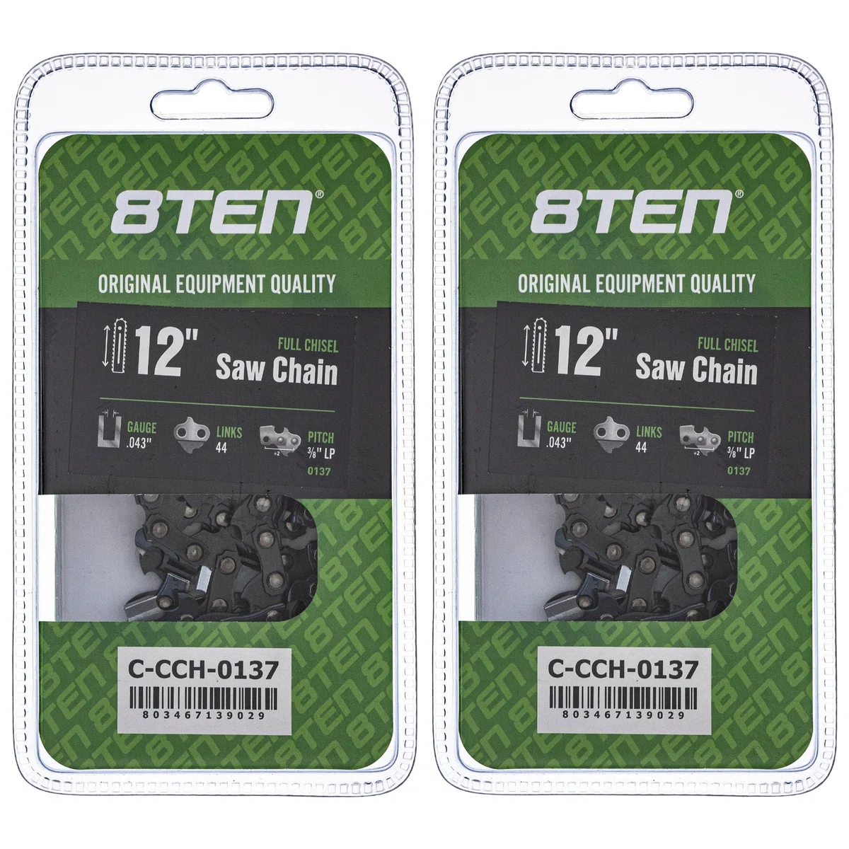 Chainsaw Chain 12 Inch .043 3/8 LP 44DL For Stihl Homelite Echo 90PX044G 90PX44CQ H3844 61PMM344E | 2-PACK