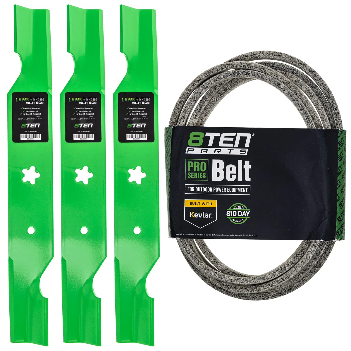 Mower Blades & Deck Belt Kit For Husqvarna Poulan Pro Jonsered MK1007763