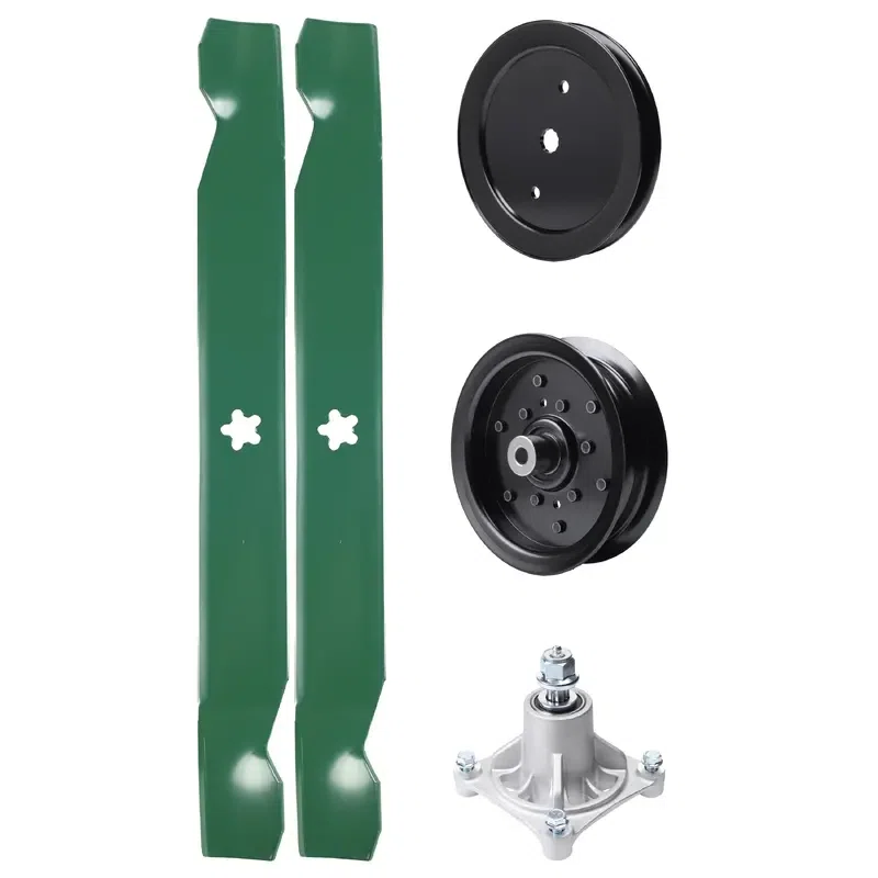 UDC Parts Mower Kit / Pulley 195945 + Pulley 532196106 + Spindle 532174356 + 2 Pack Blades 138971 / Fits Husqvarna RZ4219