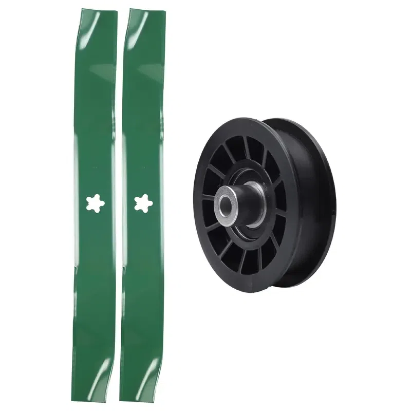 UDC Parts Mower Kit / Pulley 532194327 + 2 Pack Blades 134149 / Fits Poulan C20H42YT PO175A42LT XT195H42LT