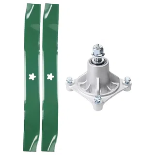 UDC Parts Mower Kit / Spindle 532174356 + 2 Pack Blades 134149 / Fits Husqvarna EZ17 EZ21 LTH1542 RZ4219 RZ4619 RZ4620 RZ5422 RZ5424 YTH130 Z142 Z4218 Z4219 Z4824 Z5426