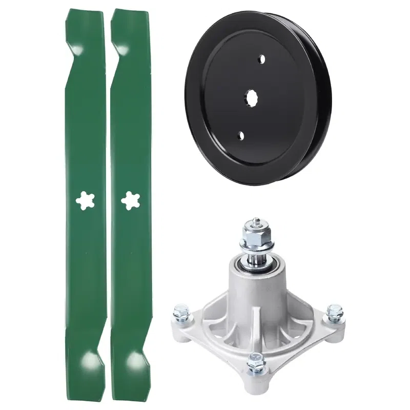UDC Parts Mower Kit / Pulley 195945 + Spindle 532174356 + 2 Pack Blades 138971 / Fits Husqvarna RZ4219 Z4218 Z4219