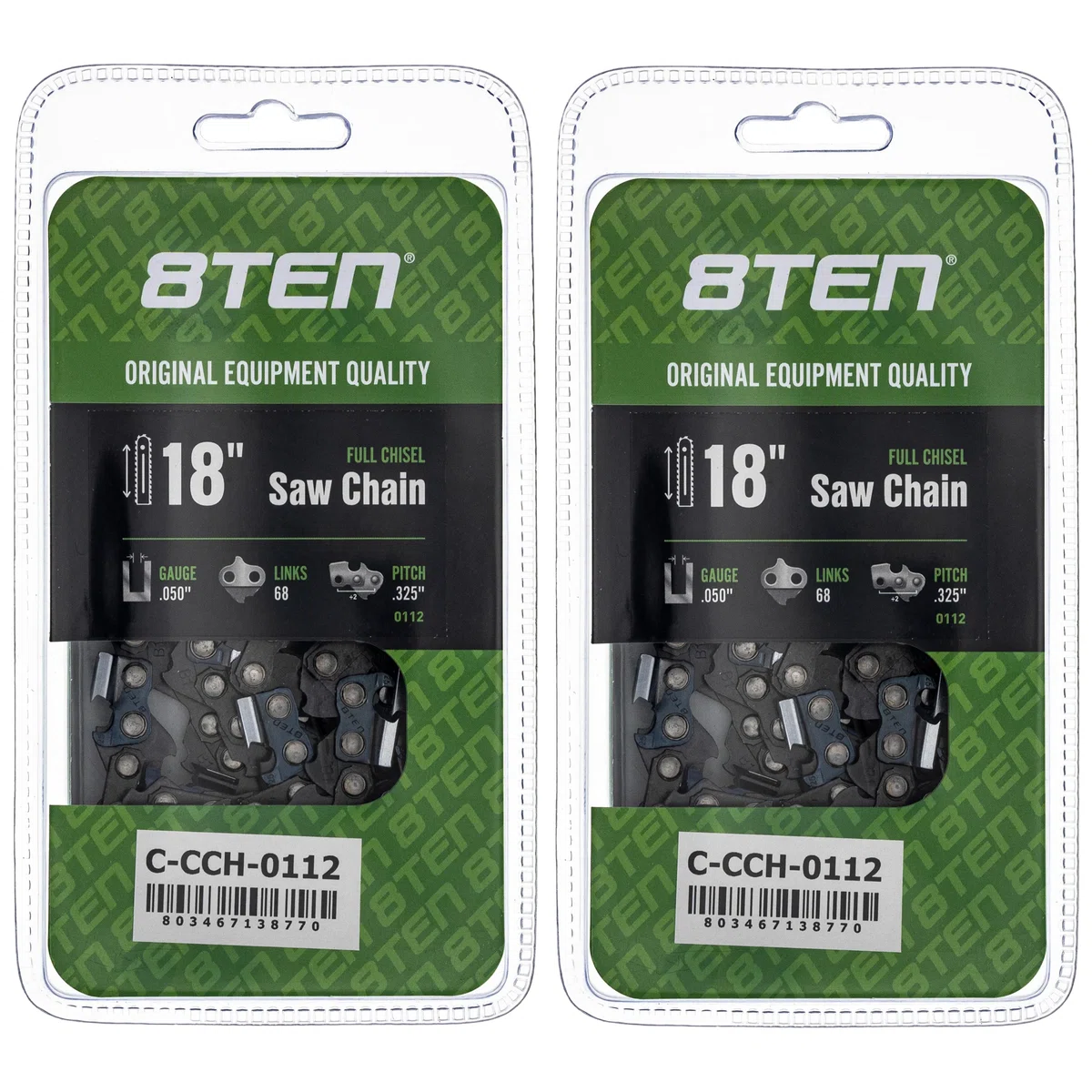 Chainsaw Chain 18 Inch .050 .325 68DL For Stihl Homelite 23RS68E 20LGX068G 20LPX068G 36370050068 | 2-PACK