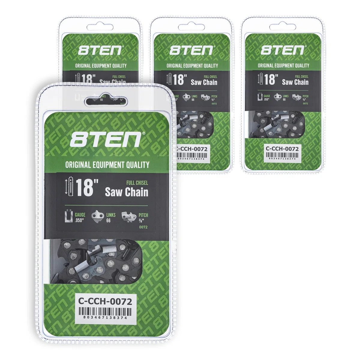 Chainsaw Chain 18 Inch .050 3/8 66DL For Stihl Homelite Echo 501846568 72EXL066G 72LPX066G 591132368 | 4-PACK