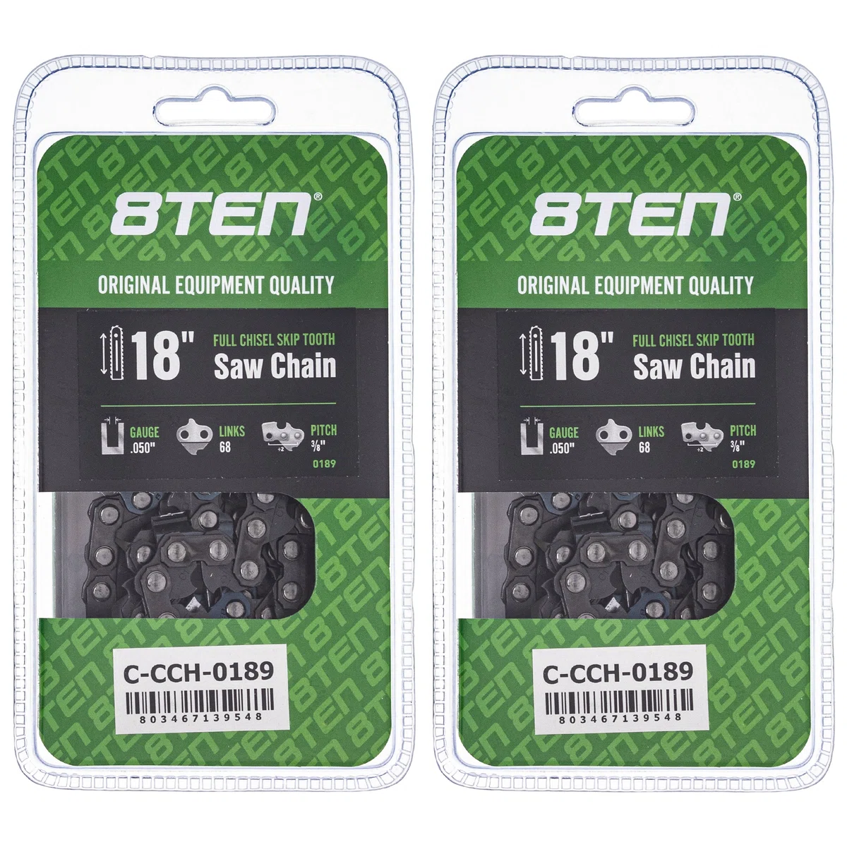 Chainsaw Chain 18 Inch .050 3/8 68DL For Solo Makita Husqvarna 501842568 501842668 72LPX068G | 2-PACK