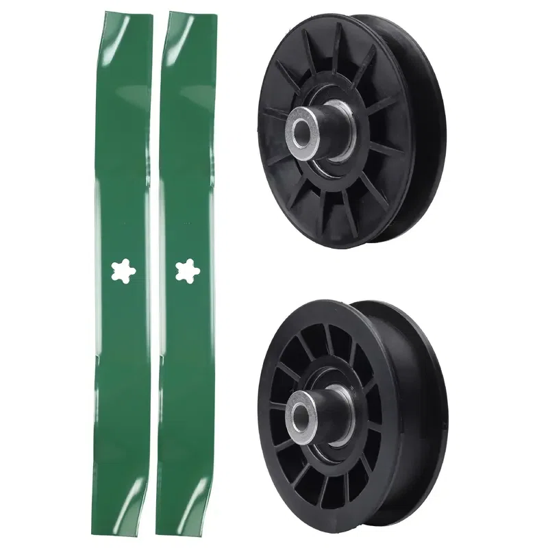 UDC Parts Mower Kit / Pulley 532194326 + Pulley 532194327 + 2 Pack Blades 134149 / Fits Poulan C20H42YT PO175A42LT XT195H42LT