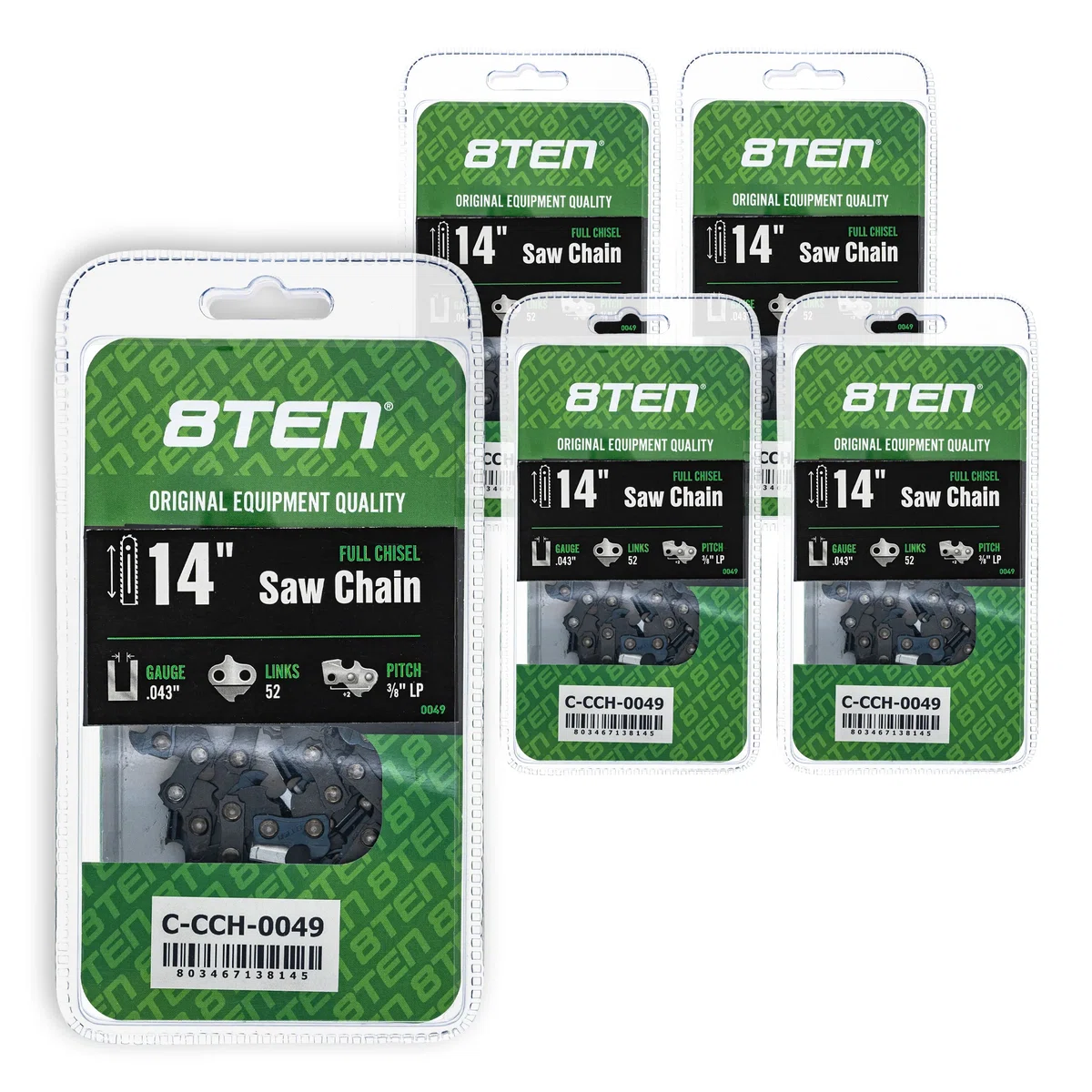 Chainsaw Chain 14 Inch .043 3/8 LP 52DL For Makita Echo Husqvarna | 5-PACK