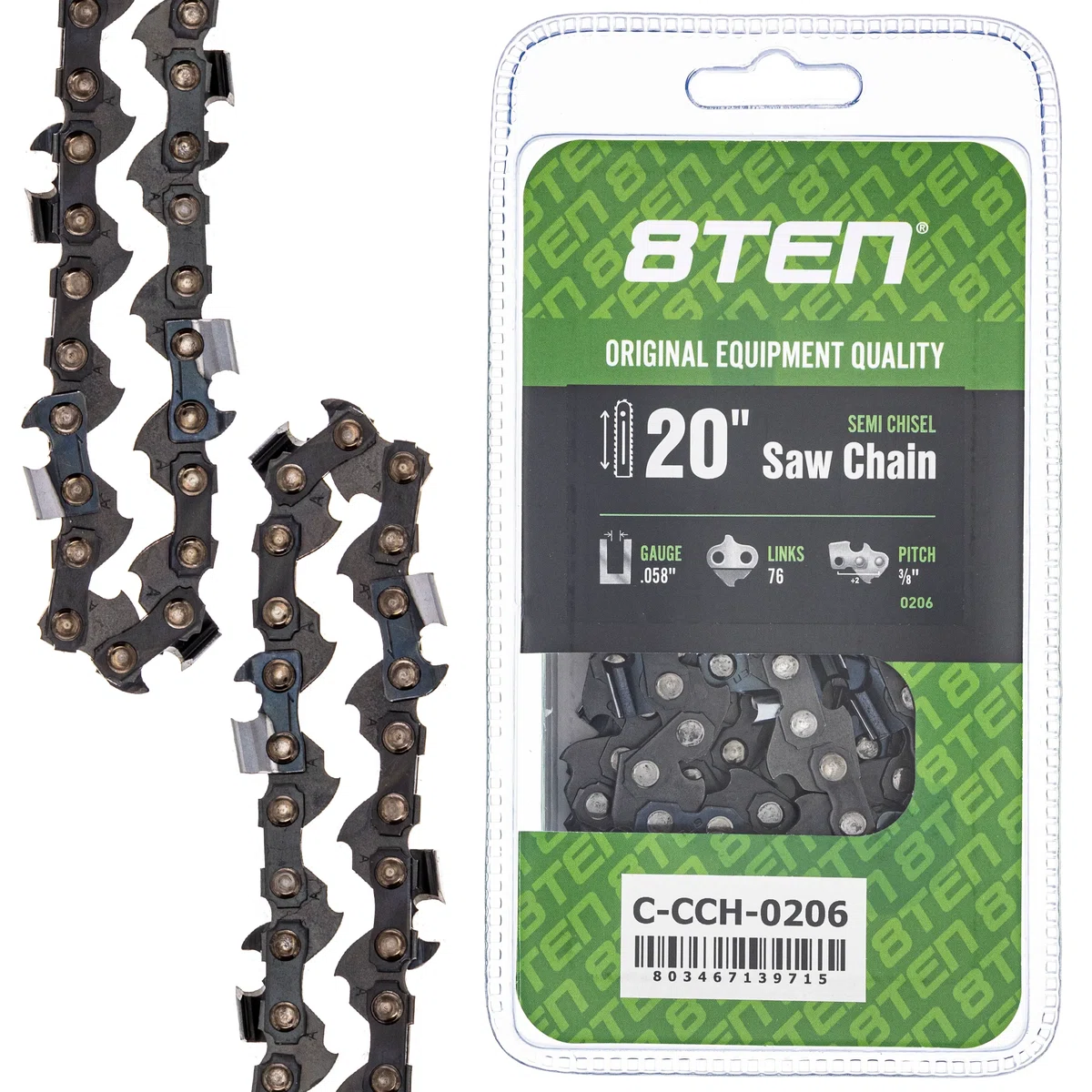 Chainsaw Chain 20 Inch .058 3/8 76DL For Blue Max Baumr-AG 21LPX076G