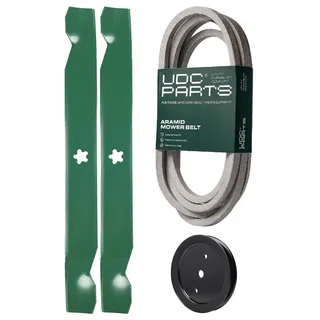 UDC Parts Mower Kit / Belt 539114557 + Pulley 195945 + 2 Pack Blades 138971 / Fits Husqvarna RZ4219