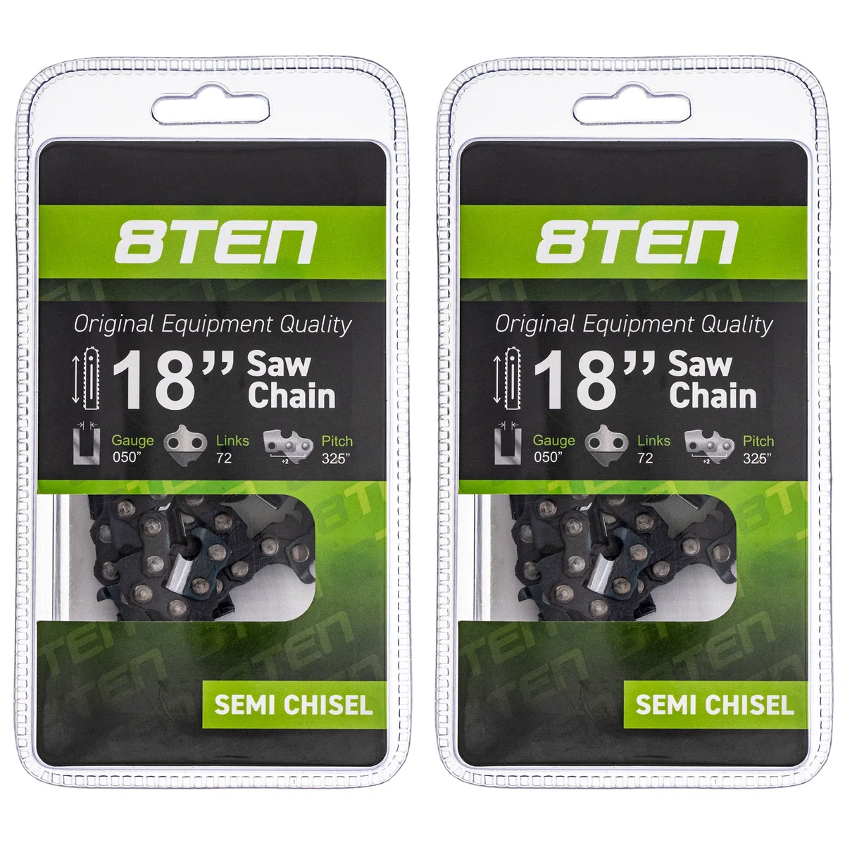 Chainsaw Chain 18 Inch .050 .325 72DL For Husqvarna Echo Makita 531300439 PMG320GX 608100605 23RM72 | 2-PACK
