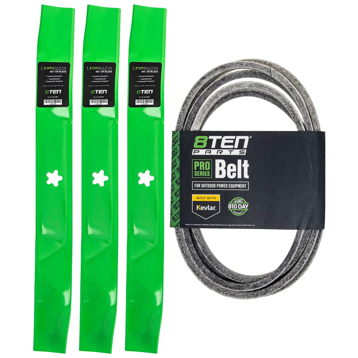 Mower Blades & Deck Belt Kit For Poulan Husqvarna Ryobi Outdoor MK1007798