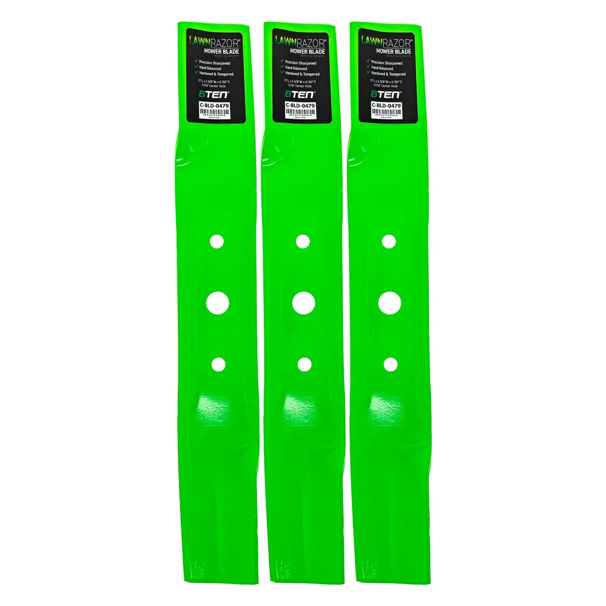 LawnRAZOR High Lift Blade For John Deere GX20434 | 3-PACK