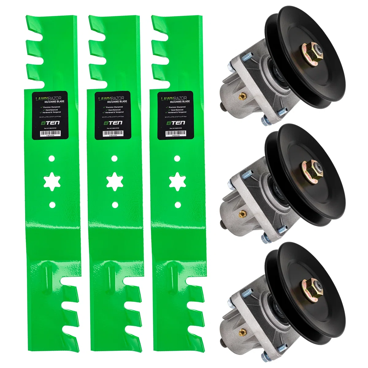 Mower Blades & Deck Spindles Kit For Columbia MK1005617