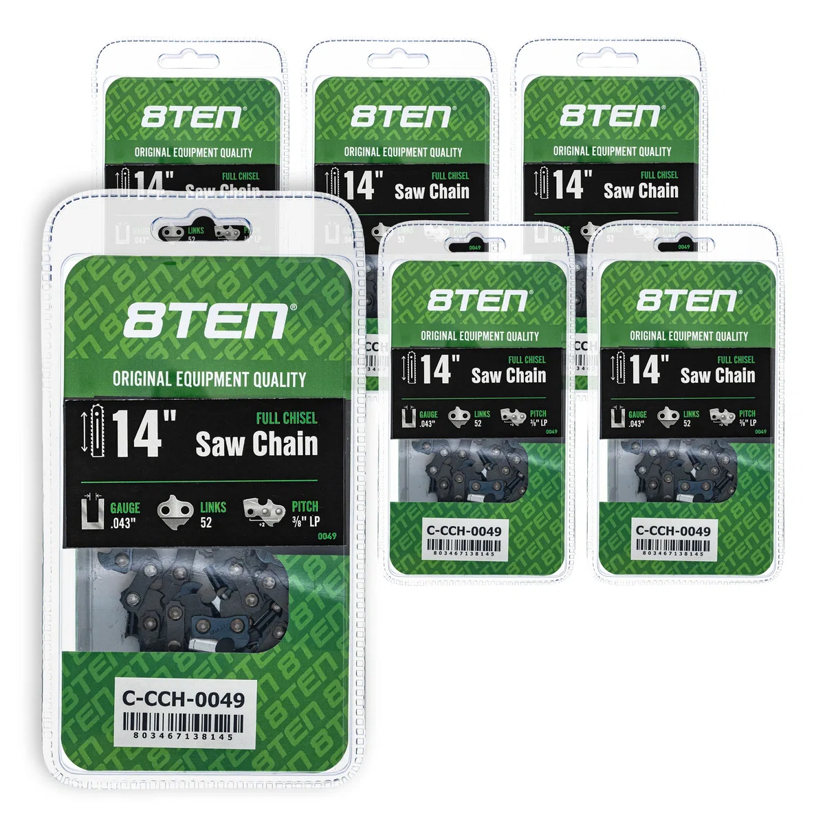 Chainsaw Chain 14 Inch .043 3/8 LP 52DL For Makita Echo Husqvarna | 6-PACK