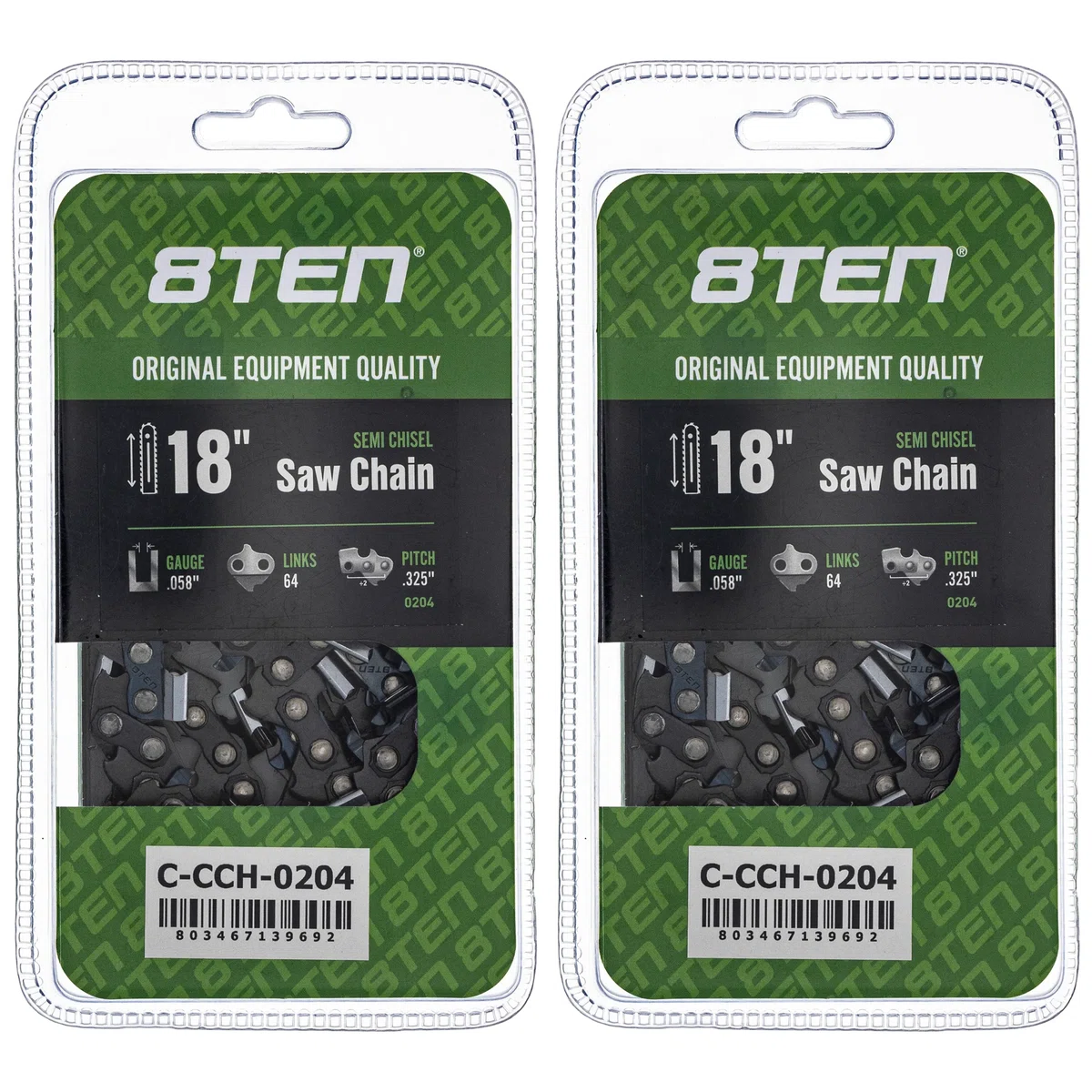 Chainsaw Chain 18 Inch .058 .325 64DL For Solo Makita Dolmar 21BPX064G 501840464 25RM364E | 2-PACK