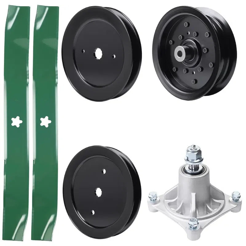 UDC Parts Mower Kit / Pulley 129861 + Pulley 195945 + Pulley 532196106 + Spindle 532174356 + 2 Pack Blades 134149 / Fits Husqvarna RZ4219