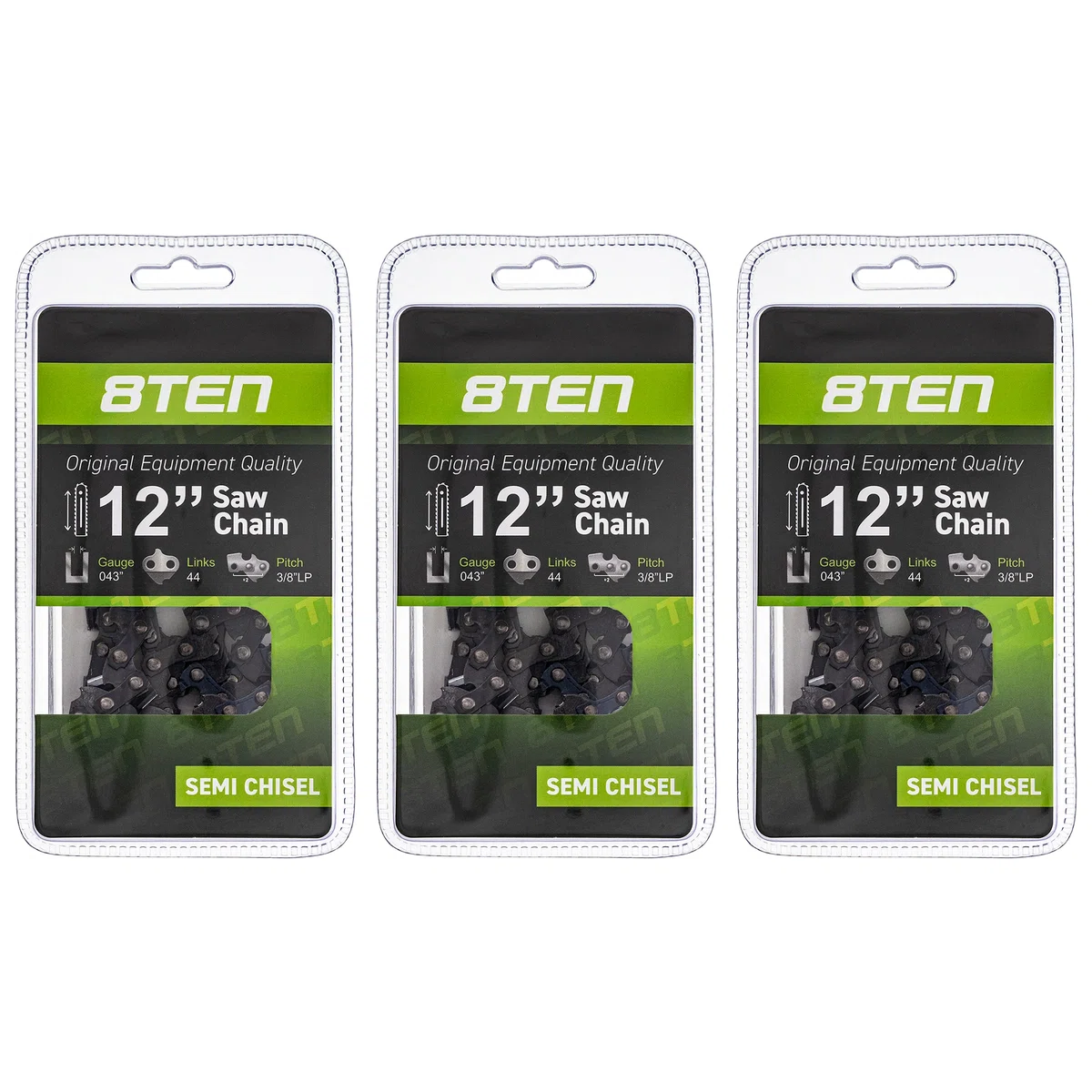 Chainsaw Chain 12 Inch .043 3/8 44DL For Stihl Echo Homelite 90PX44CQ 36100050044 H3844 61PMM344E | 3-PACK