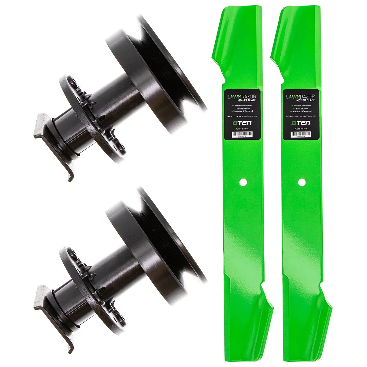 Deck Spindles & Mower Blades Kit For Roper Poulan Pro Roper Rally MK1001855