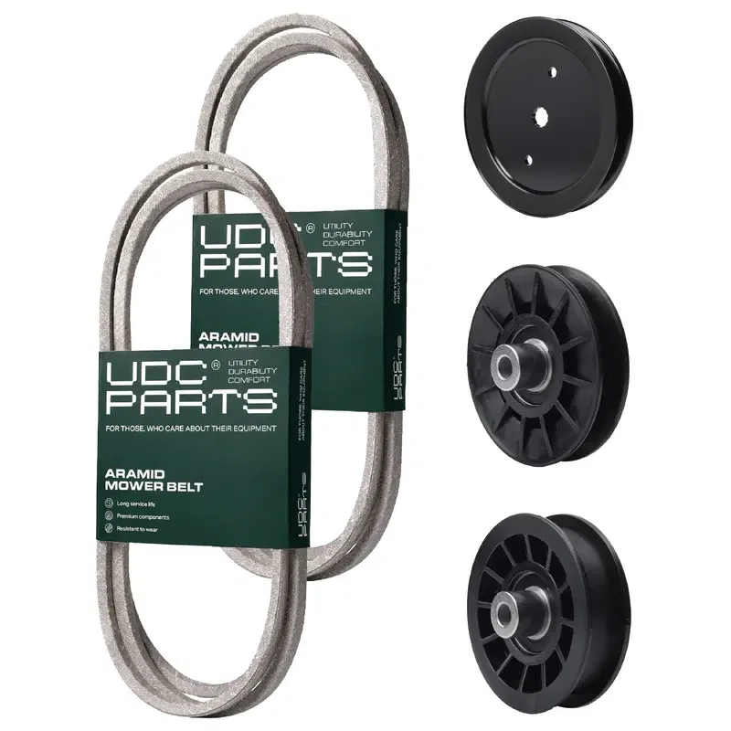 UDC Parts Mower Kit / Belt 130969 + Belt 140218 + Pulley 195945 + Pulley 532194326 + Pulley 532194327 / Fits Husqvarna LTH171