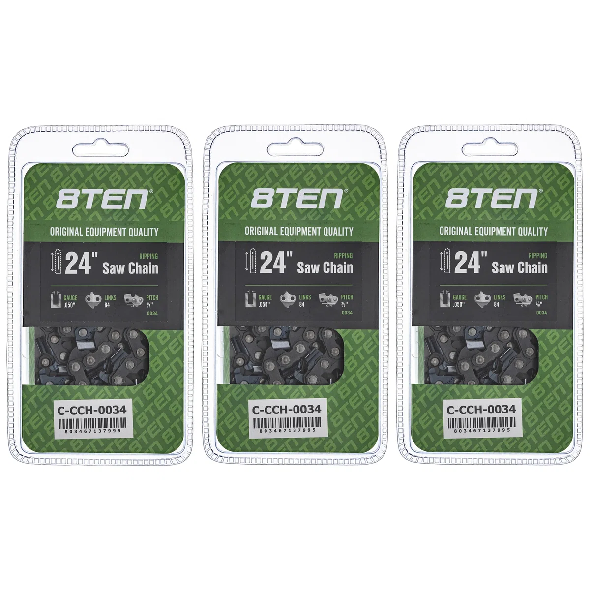Chainsaw Chain 24 Inch .050 3/8 84DL For Stihl Echo Solo 501842584 585550084 72LPX84CQ 501842784 | 3-PACK