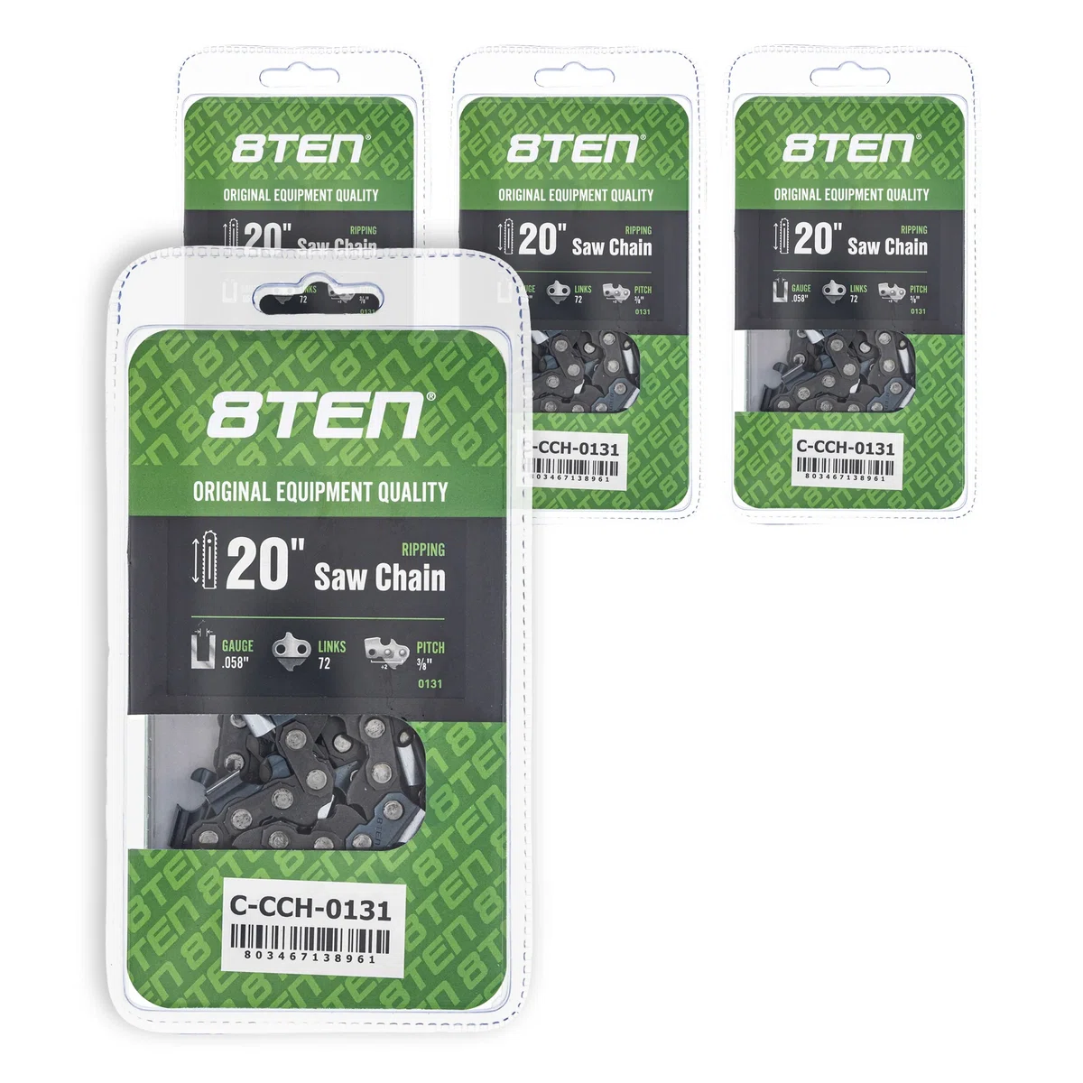 Chainsaw Chain 20 Inch .058 3/8 72DL For Makita Husqvarna 73EXL072G 581626972 591152572 501842872 | 4-PACK